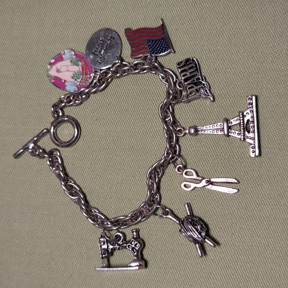 Silver Hallmark charm bracelet